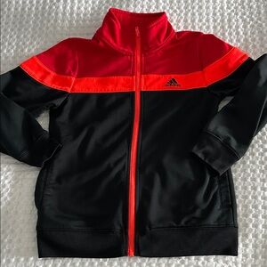Adidas Black and Red Zip-Up Jacket